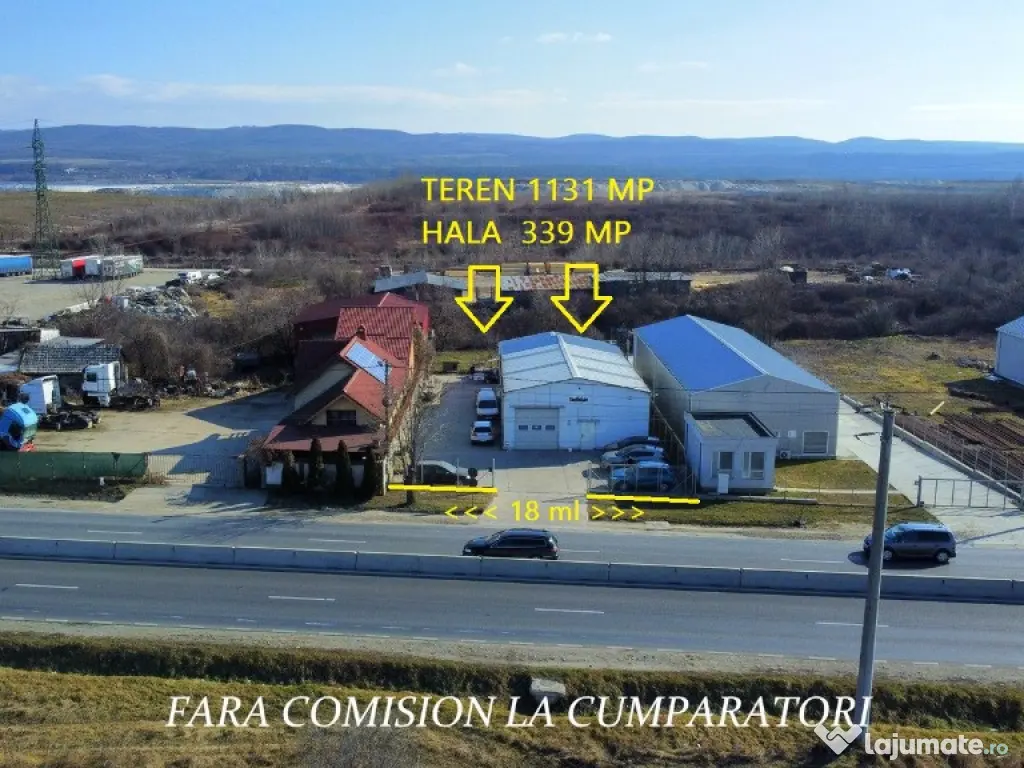 HALA NOUA DE 339 MP, TEREN 1131 MP, PLATFORMA BETONATA