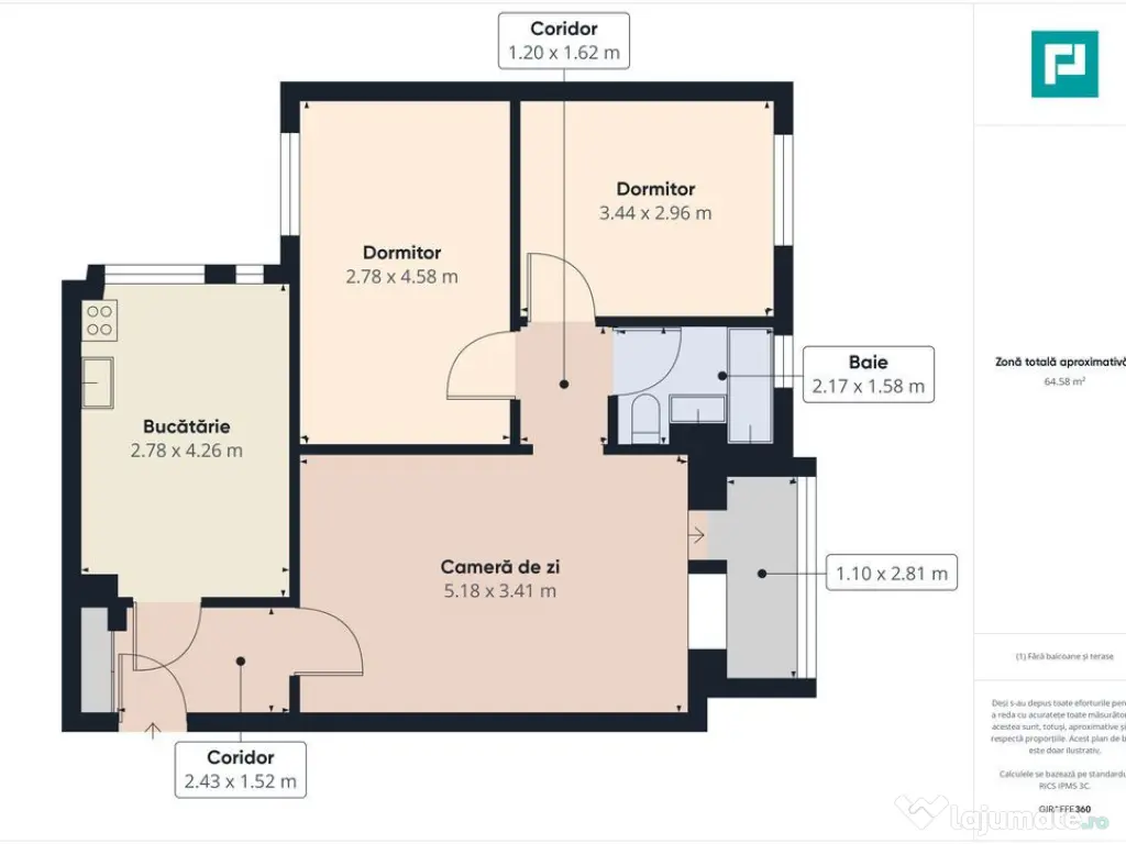 Apartament 3 Camere în Vlaicu, la Z-uri 