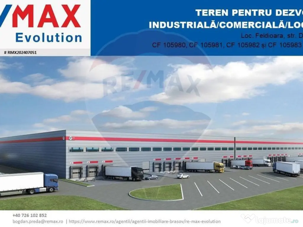 DE VÂNZARE| Teren industrial 59,600mp Feldioara / DN 13 ... 