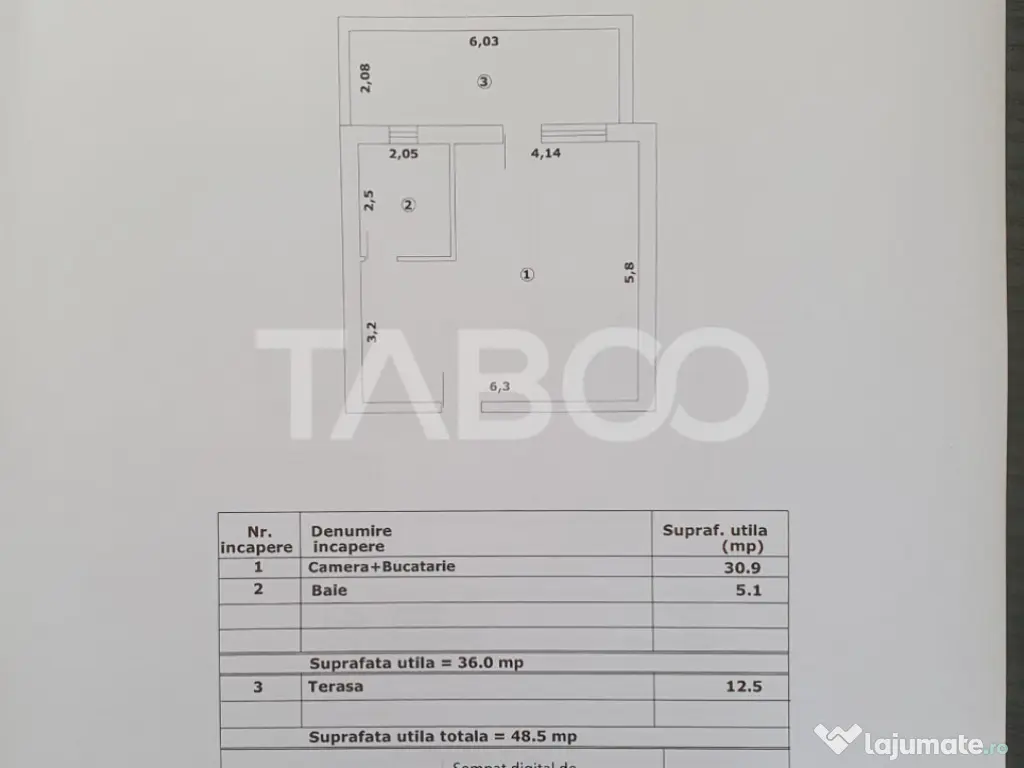 Studio de vanzare 36mp utili + terasa 12 mp la pret de DEZVO 