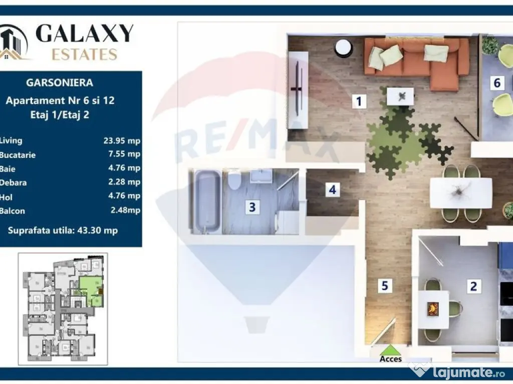 COMISION 0% Garsonieră/ Tractorul / Galaxy Estates 