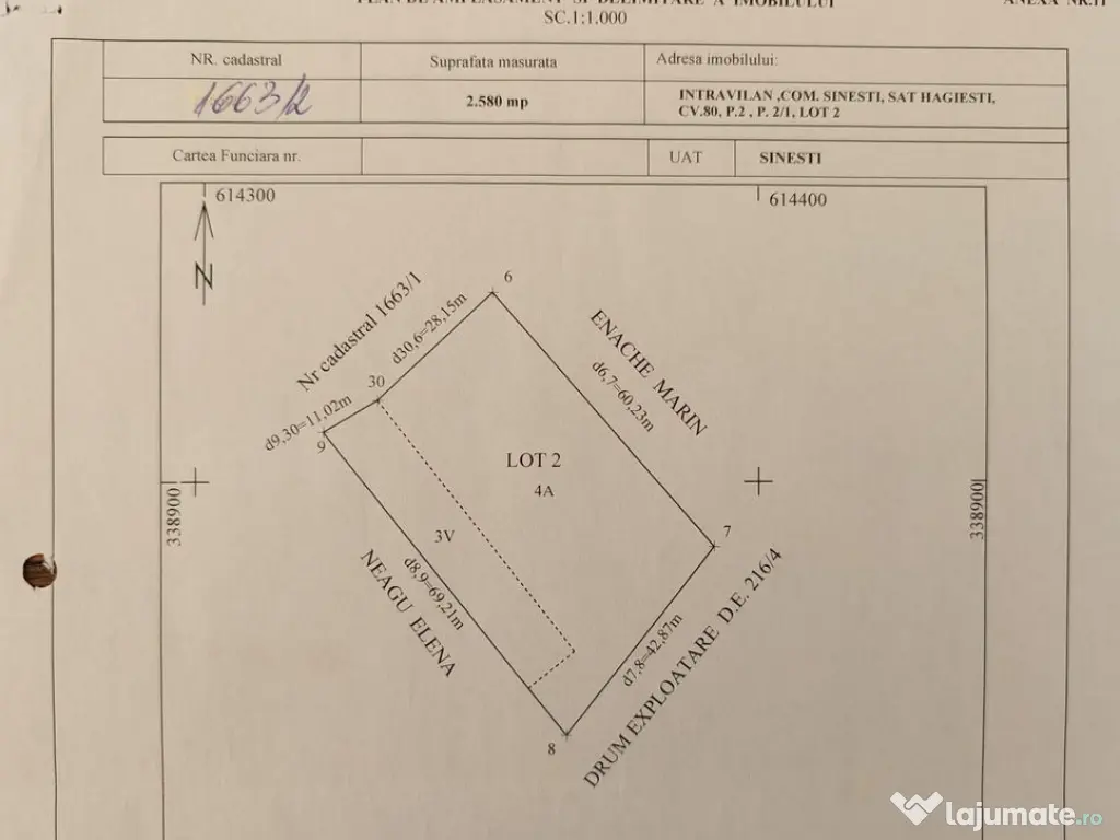 Teren intravilan 2580 mp - Hagiesti