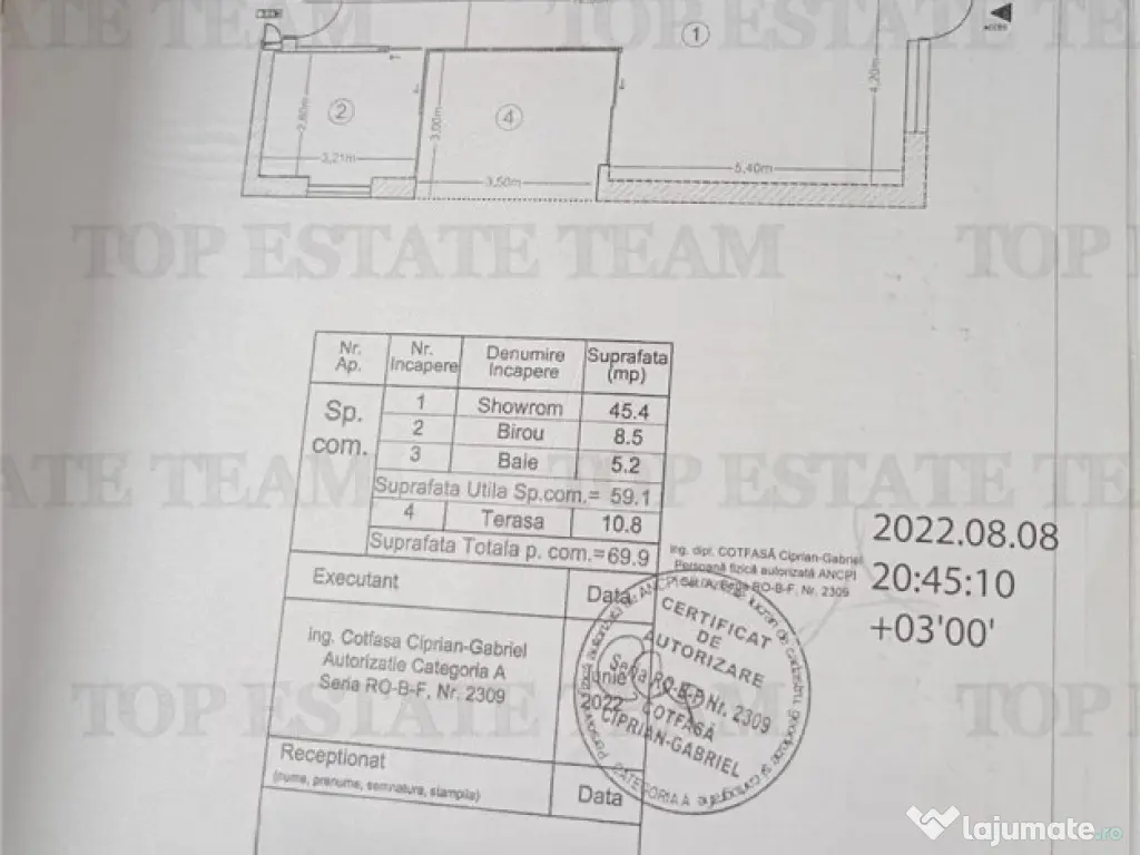 Spatiu comercial nou cu terasa 10 mp, finisaje premium, Pope