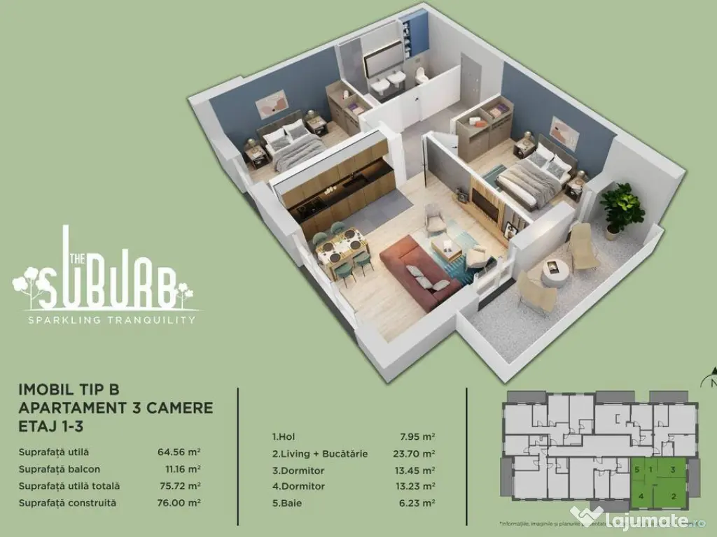 Apartament 3 camere The Suburb Buftea 