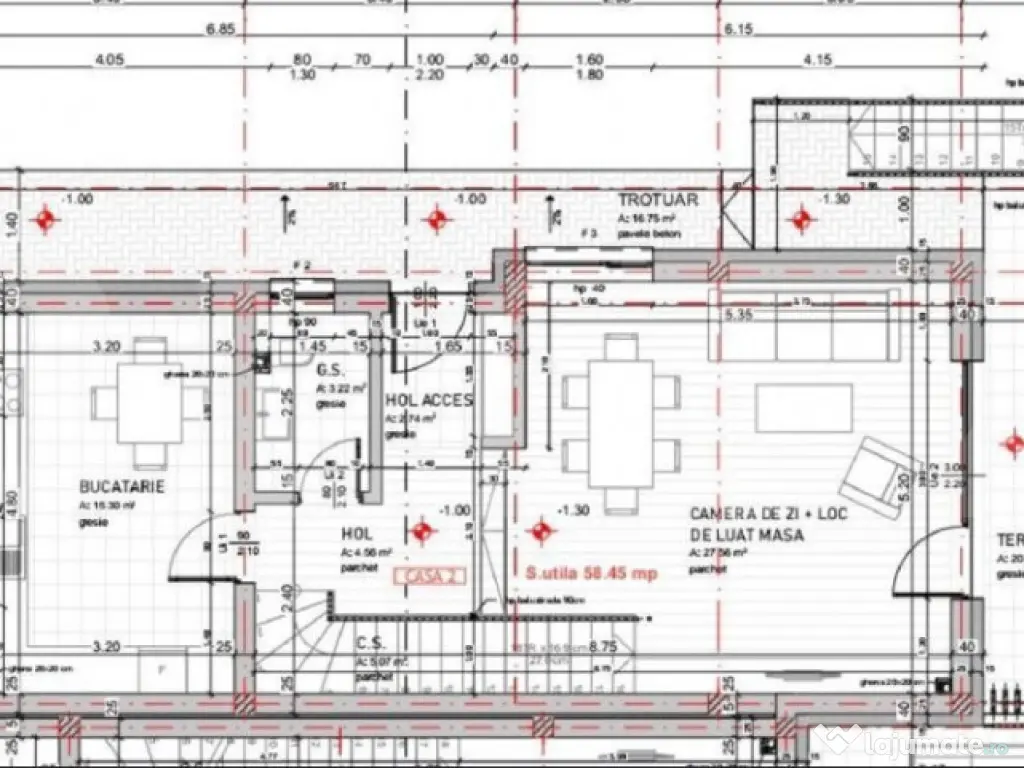 Casa tip duplex semifinisat, 5 camere, 180 mp utili, 270 ter