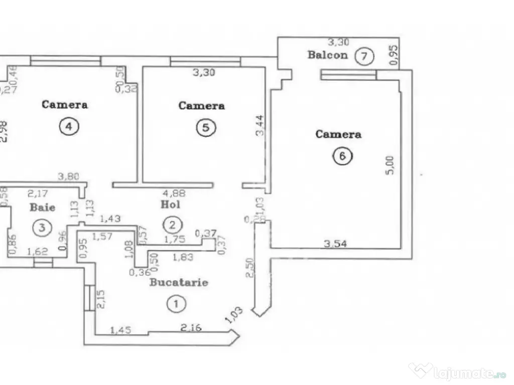 Apartament cu 3 camere, decomandat, centrala proprie,Spit...