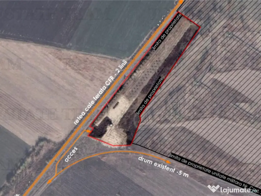 Teren si platforma betonata cu acces rapid la Autostrada Mol