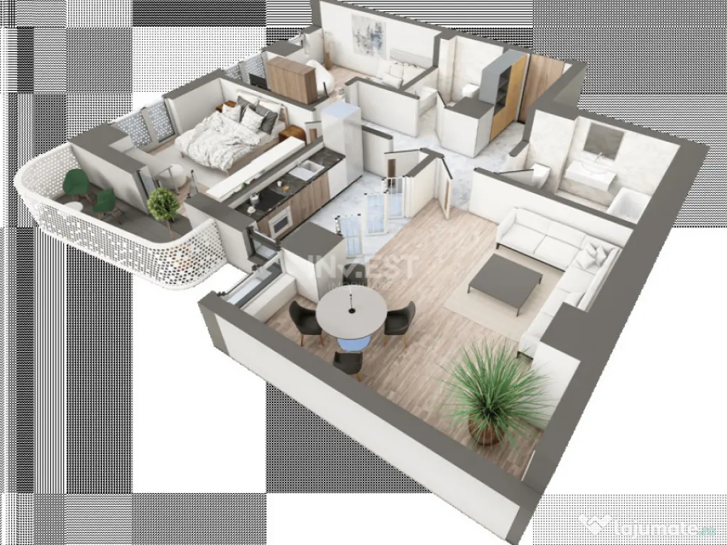 APARTAMENT CU 3 CAMERE DECOMANDAT, 2 BAI , COMPLEX PREMIUM + 