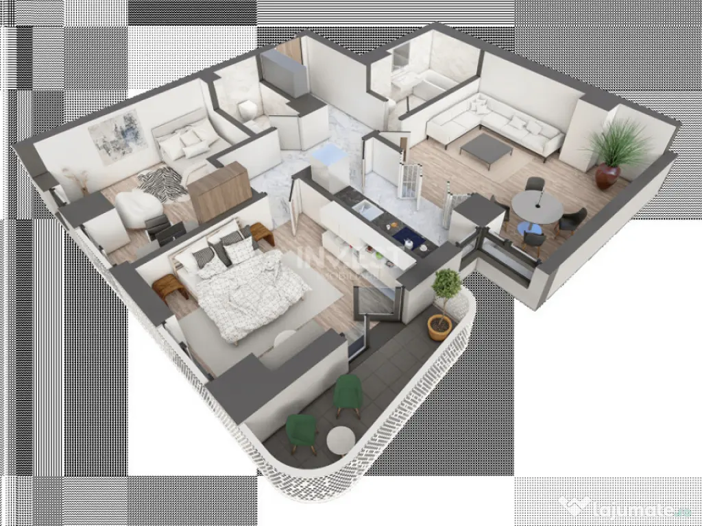 APARTAMENT CU 3 CAMERE DECOMANDAT, 2 BAI , COMPLEX PREMIUM + 