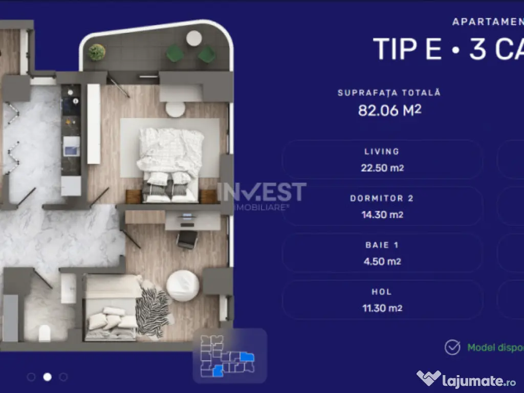APARTAMENT CU 3 CAMERE DECOMANDAT, 2 BAI , COMPLEX PREMIUM + 
