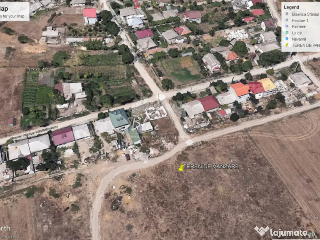 Teren intravilan 5000 mp situat in Techirghiol, langa case