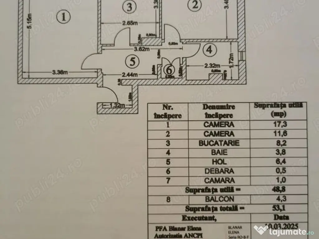 Apartament 2 camere, dec, etaj 3/8, Mazepa 2, vedere Dunare