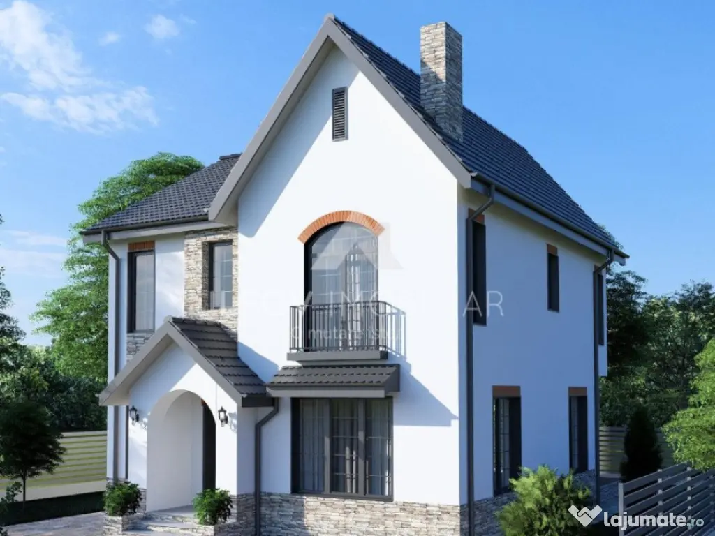 Casa single Otopeni 248.45mp, lot 464mp, influente neoromane 