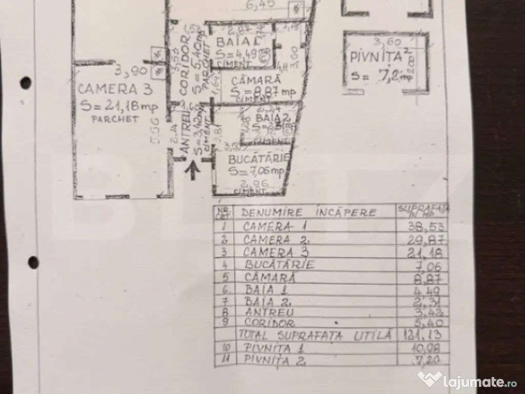 EXCLUSIV BLITZ : Apartament 3 Camere, 121 mp, etaj 1, ULTRA