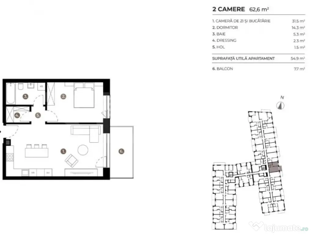 OPORTUNITATE! APARTAMENT 2 CAMERE, ETAJ INTERMEDIAR, ERA HEX