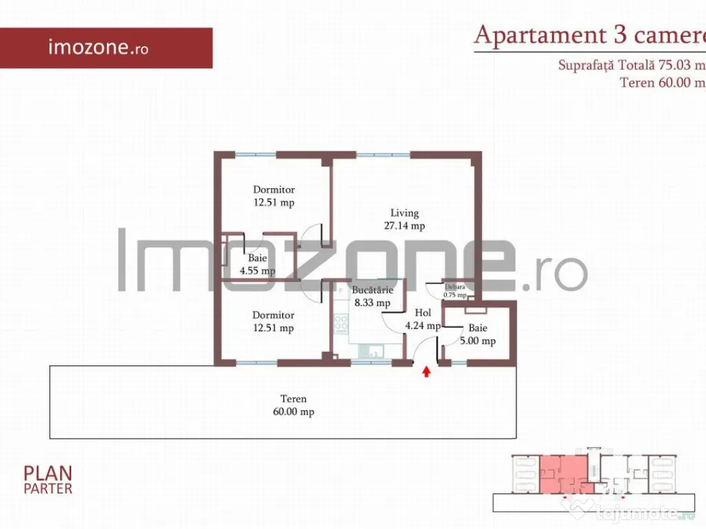 3 camere, CURTE 67 mp si 2 PARCARI proprii, 75 MP, FINISA... 