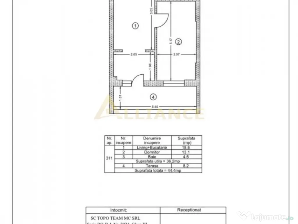 Apartament 2 camere open space Loc de parcare subteran incl