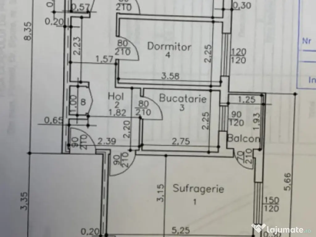 Apartament 3 camere, 57,92 mp, zona Vest