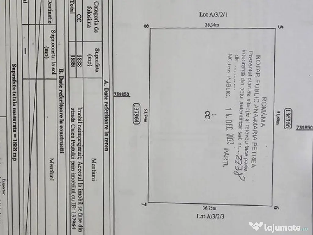 De inchiriat – Teren intravilan 2.077 mp – zona indus...