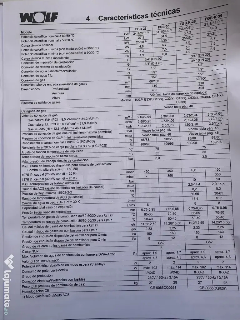Centrala termică WOLF 28 kW 