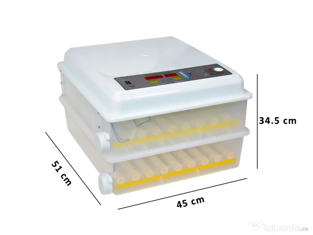 Incubator Clocitoare 120 Oua Gaina Rata Gasca Prepelite Pui  Automat Ovoscop 
