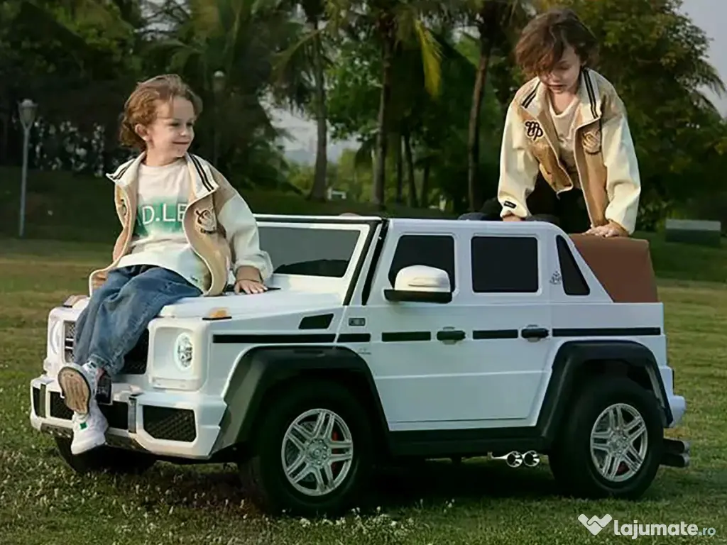 Masinuta electrica pentru 2 copii Mercedes G650 Maybach XXL 24V 14Ah White