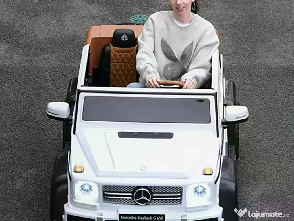 Masinuta electrica pentru 2 copii Mercedes G650 Maybach XXL 24V 14Ah White