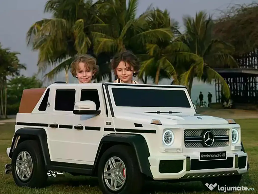 Masinuta electrica pentru 2 copii Mercedes G650 Maybach XXL 24V 14Ah White