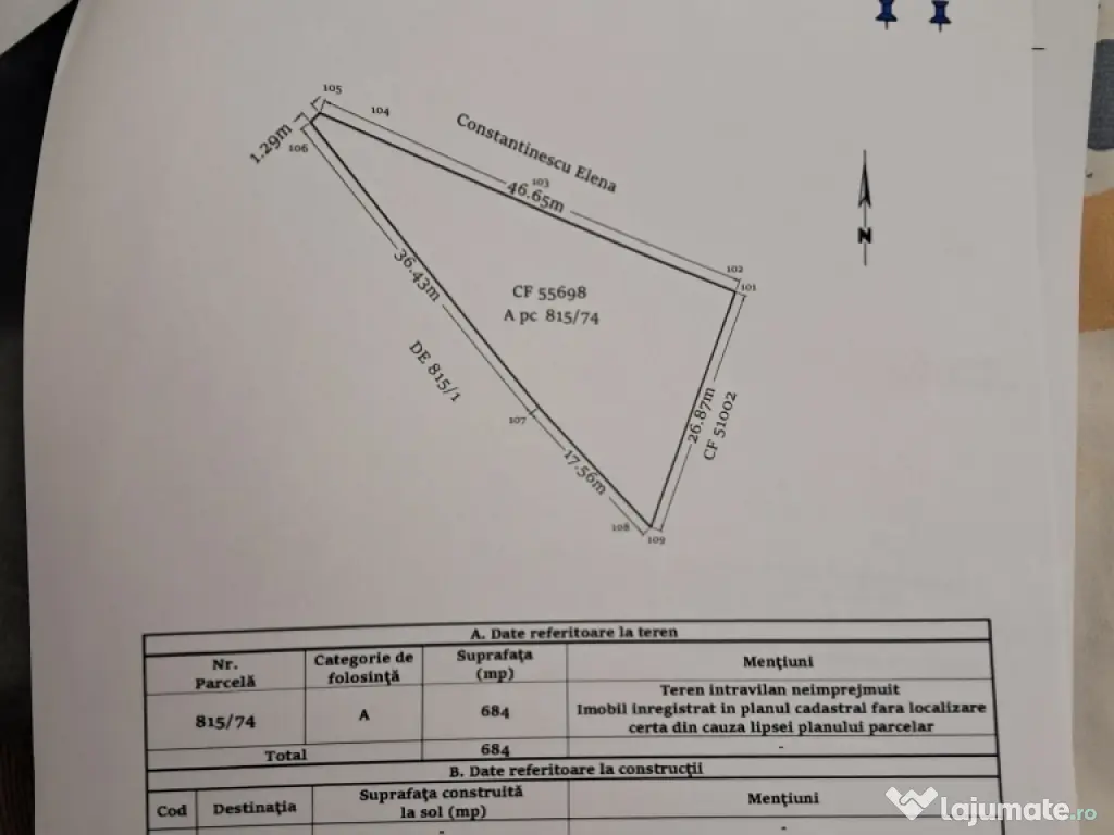 Loc de casa 684 mp Catamaresti Deal