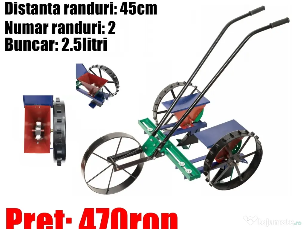 Semanatoare Semanator Plantator Reglaj Seminte Legume Cereale Fructe 2 Randuri