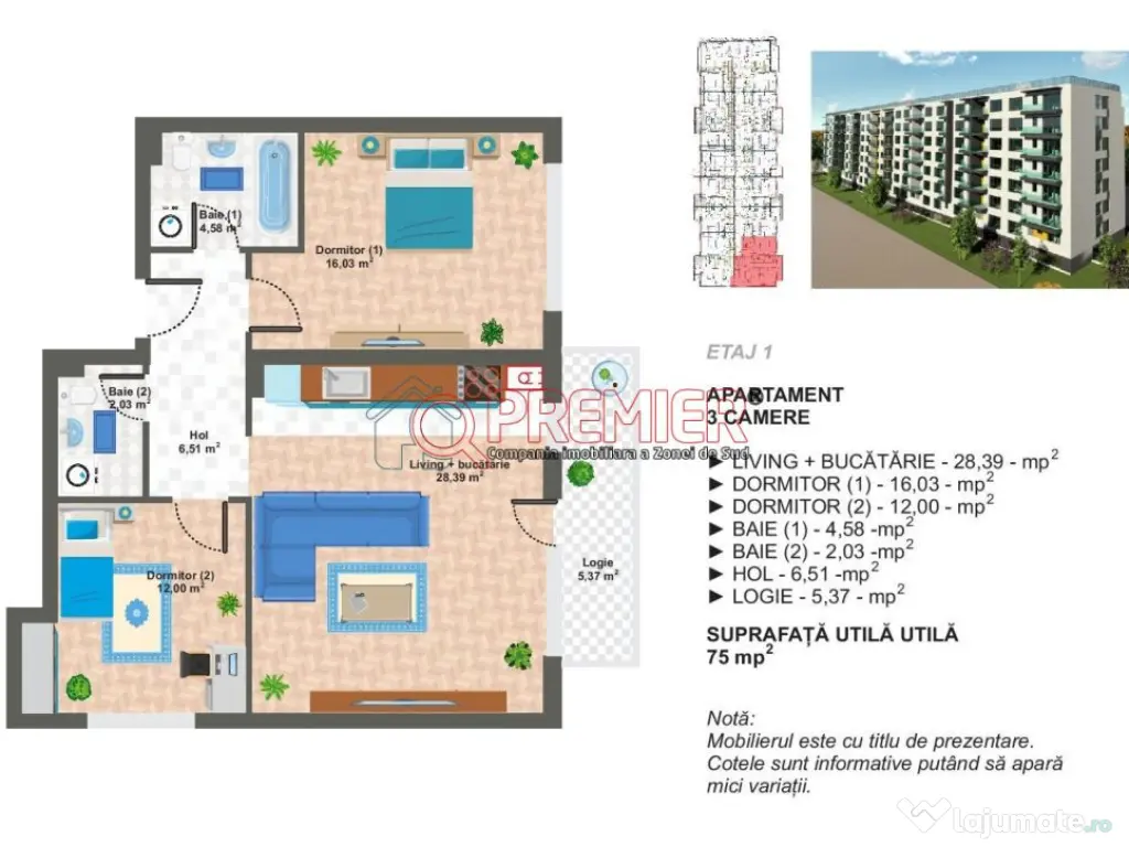 3 camere-Promotie -sector4 -Metrou-Aparatorii Patriei
