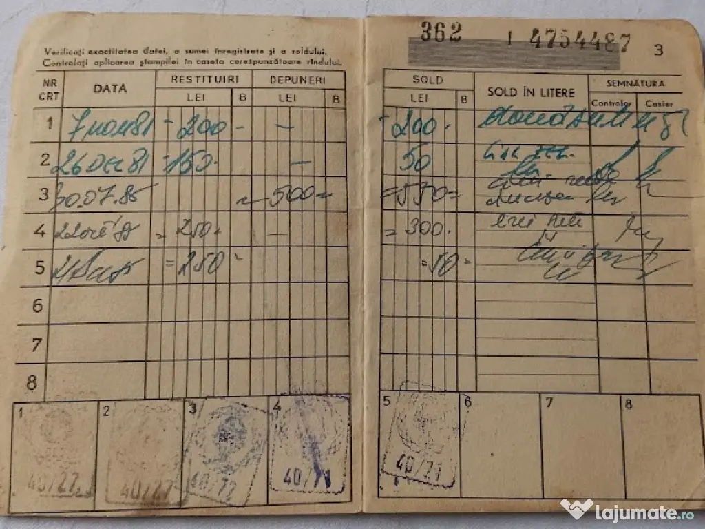 Libret de Economii CEC (1970-1985)