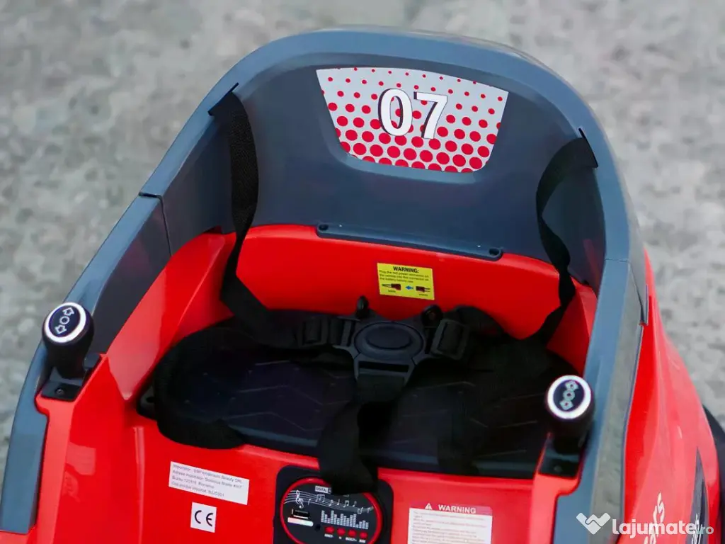 Masinuta busitoare electrica cu RC, Kinderauto Bumper, 2x 35W 12V RED 