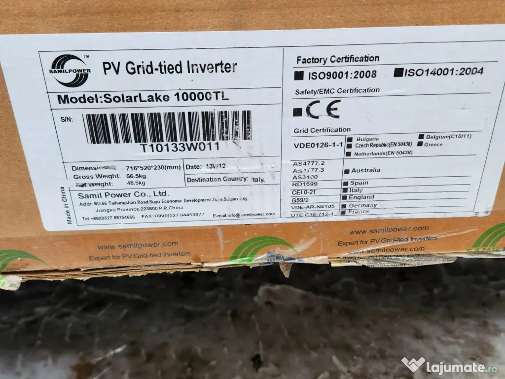Inverter SolarLake 10000TL - 15kw Profesional Trifazic Nou