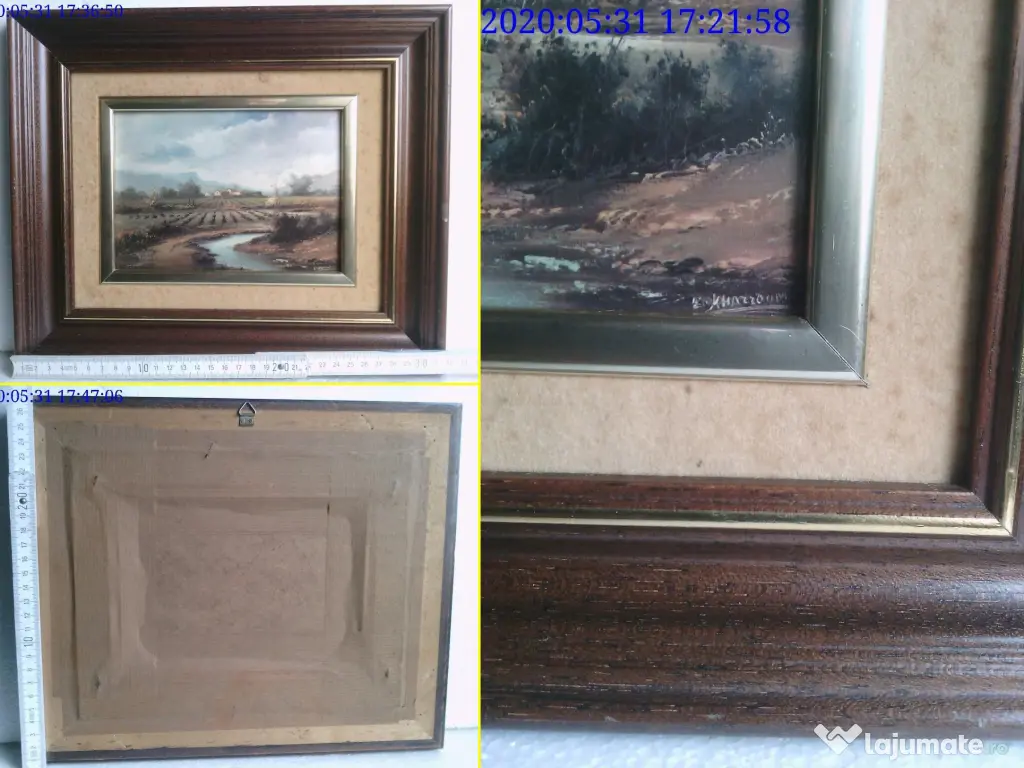 Tablou vechi peisaj 32 x 27 cm 