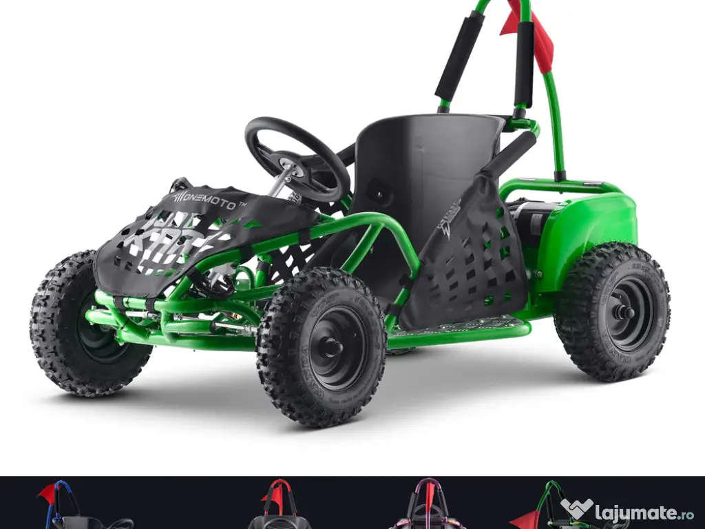 Kart electric pentru copii Kinder ecoGokart 1000W, baterie 48V verde 