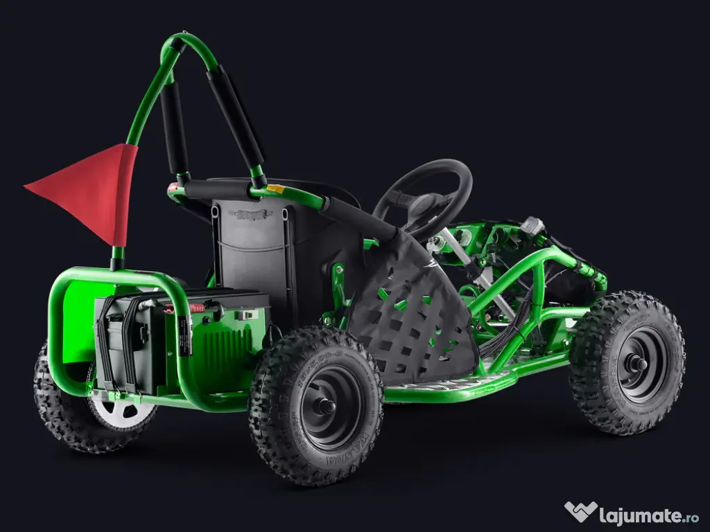 Kart electric pentru copii Kinder ecoGokart 1000W, baterie 48V verde 