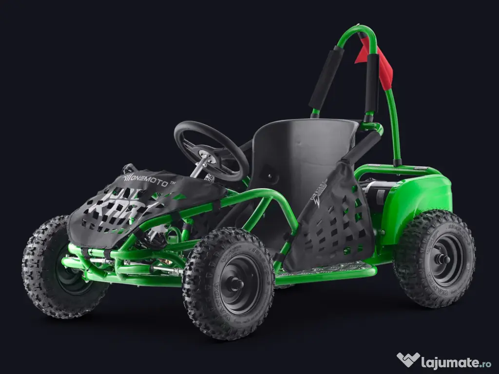 Kart electric pentru copii Kinder ecoGokart 1000W, baterie 48V verde 