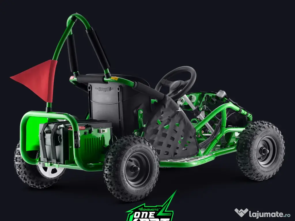 Kart electric pentru copii Kinder ecoGokart 1000W, baterie 48V verde 