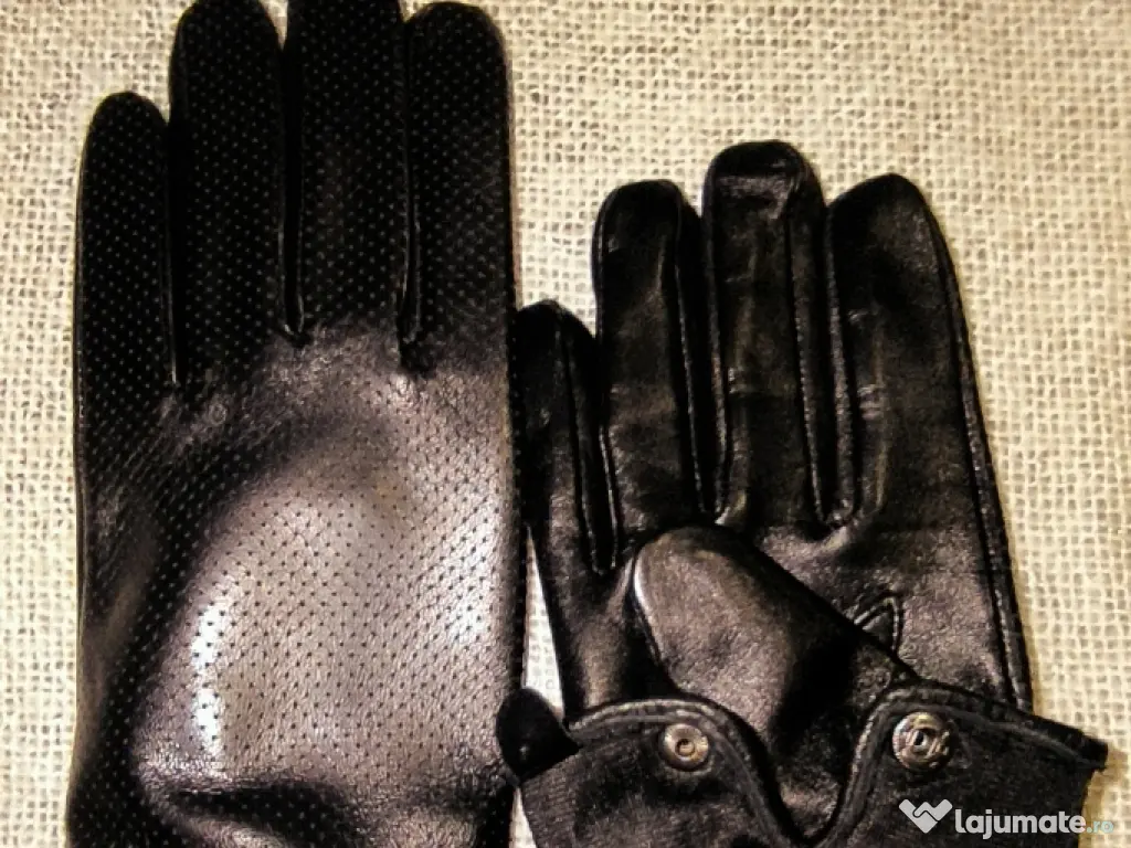 2 modele Mănuși  condus  piele napa perforată touchscreen mărime L,Noi 