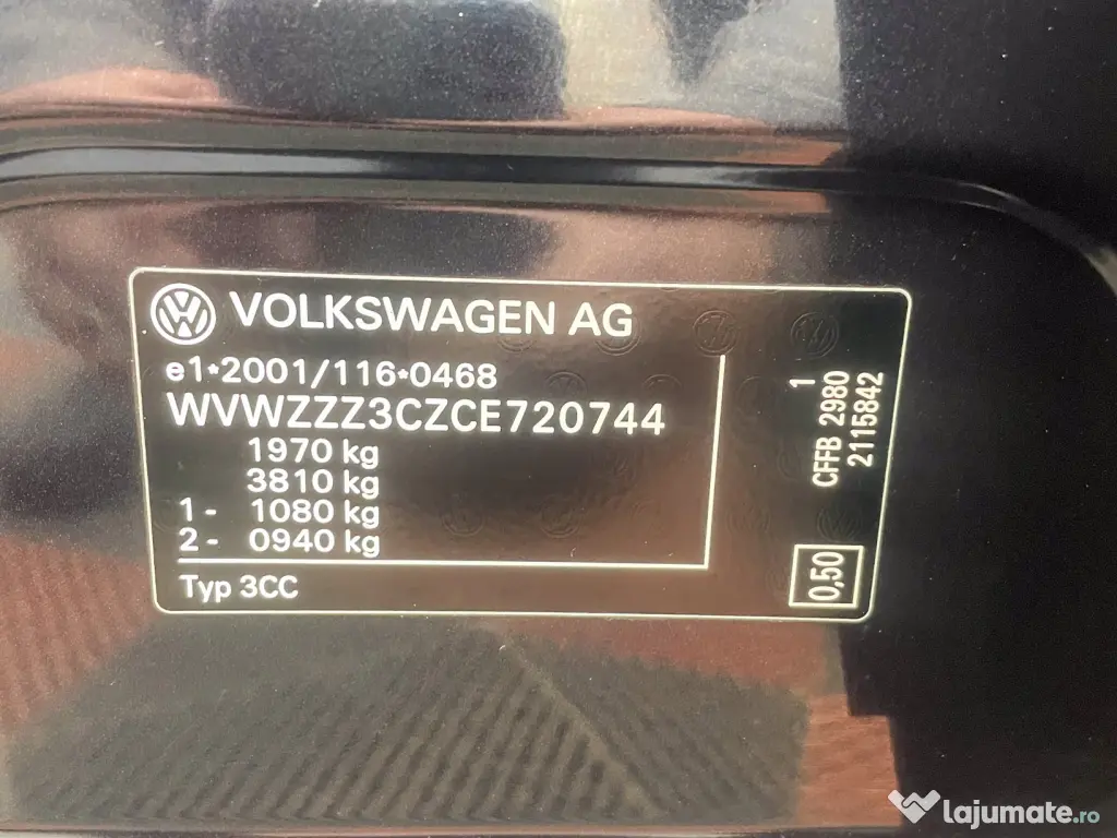 VW PASSAT CC , 2.0 TDI . 146 000 Km Reali . Trapa mare , Bi-Xenon .