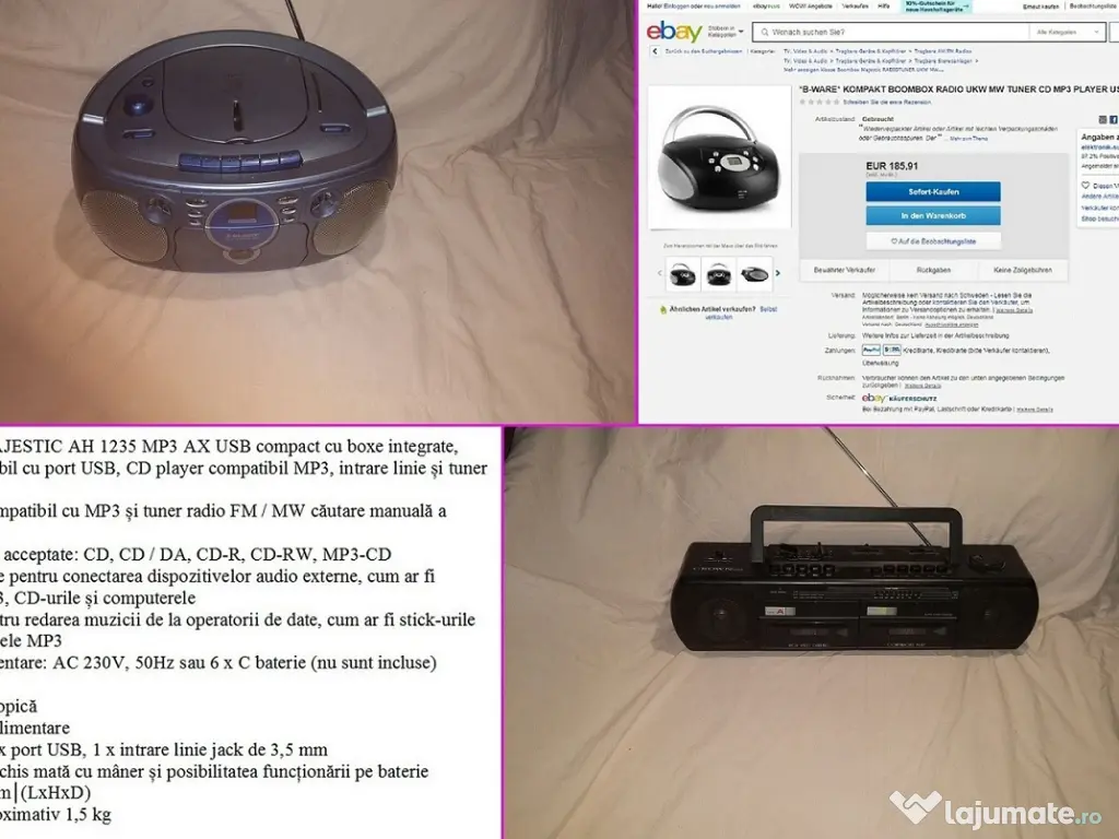 Radio CD Majestic si Radio dublucas Crown 