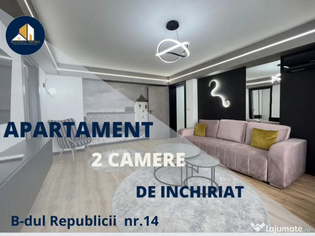 Închiriere apartament 2 camere, mobilat modern – B-dul R 