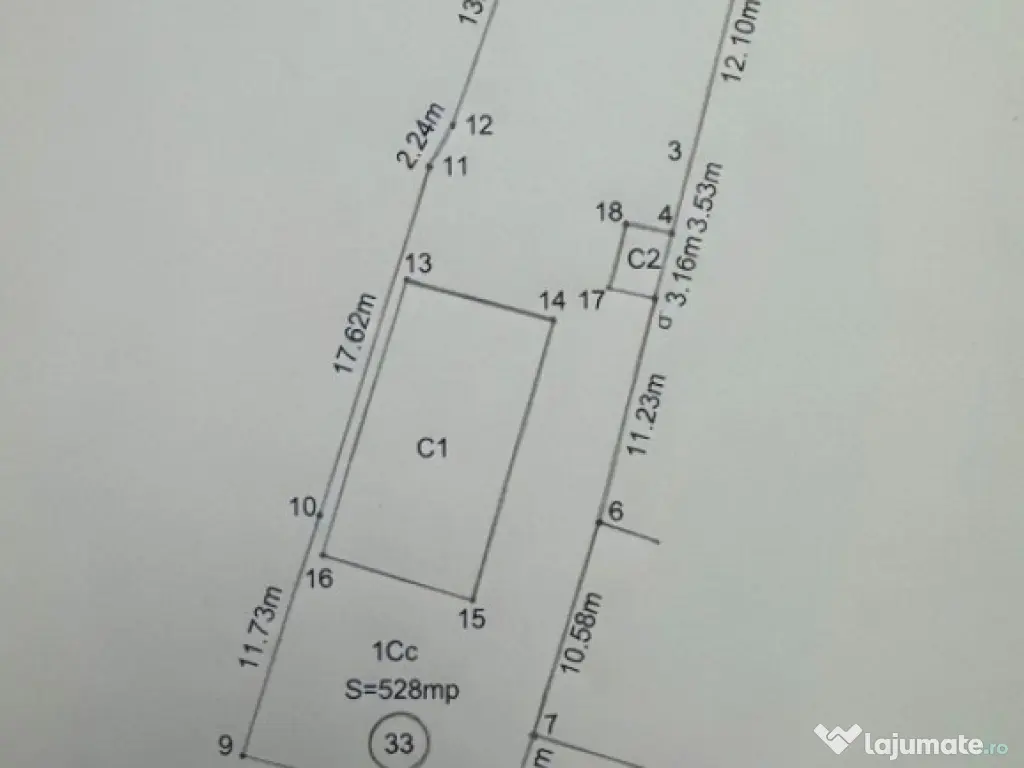 Teren 530 mp, deschidere 12,7 m, zona Siloz – langa Parcul
