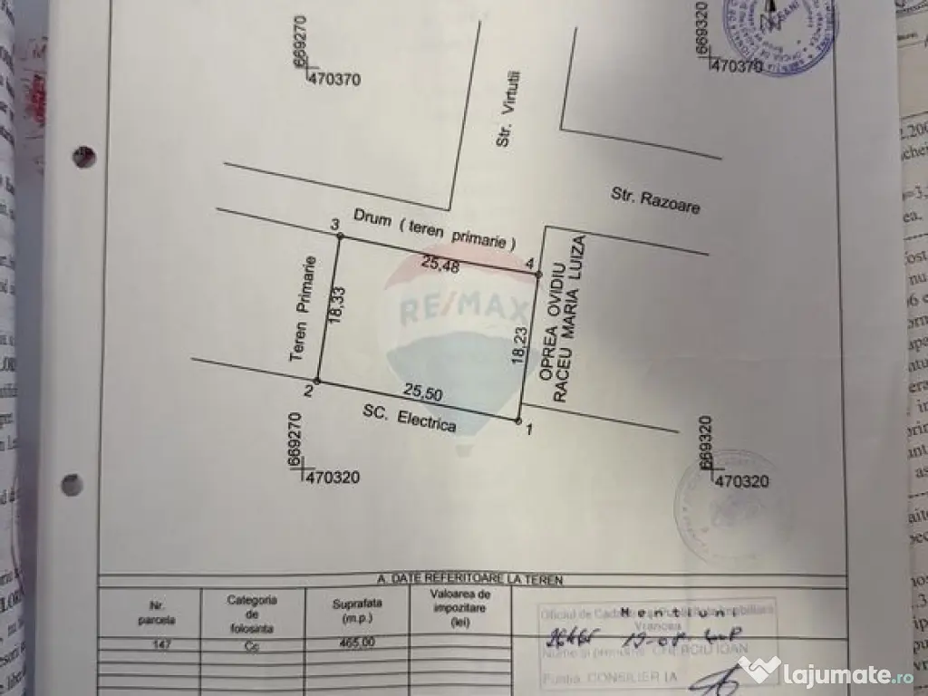 Teren 465mp Focsani / Strada Virtutii 