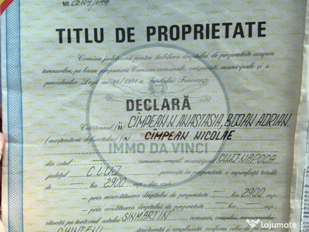 Teren Intravilan,Sanmartin CJ 