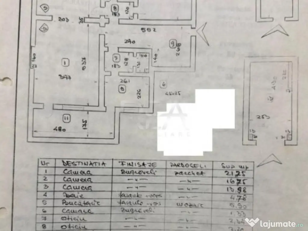 3 camere Piața Victoriei decomandat,garaj,et. 2,1968,metrou 