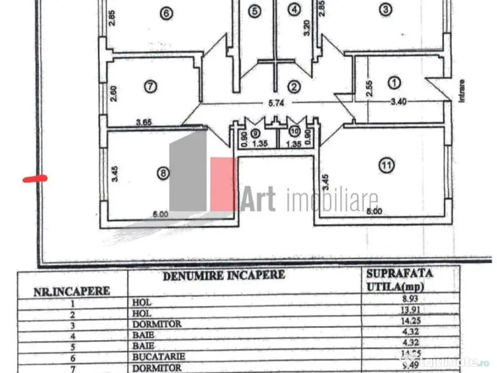 Ap 4 cam Giurgiu decomandat, parter 
