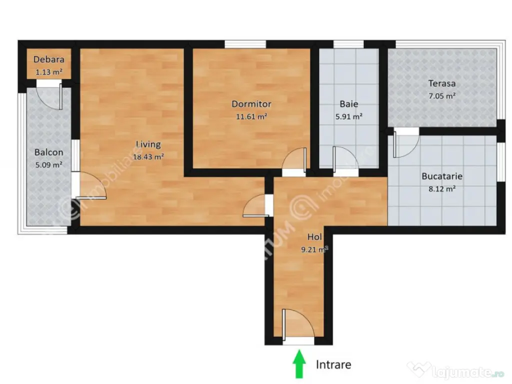 Apartament cu 2 camere terasa si loc de parcare in Selimbar 
