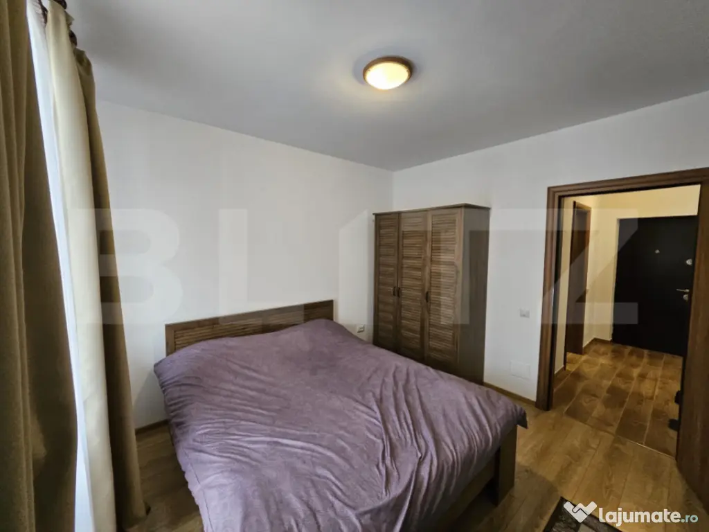 Apartament semidecomandat cu 2 camere, mobilat si utilat, pa 